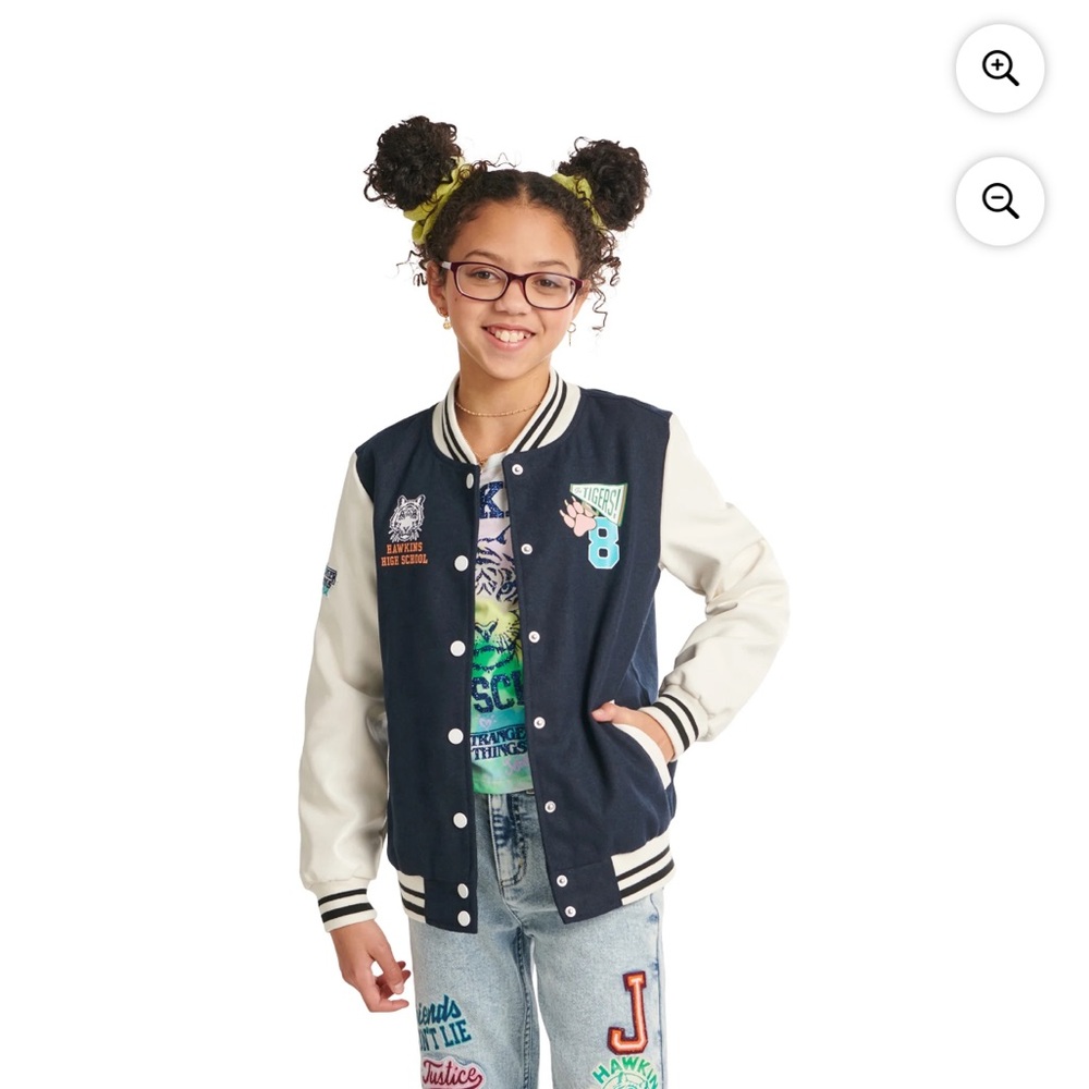 Justice Girls x Stranger Things Varsity Jacket